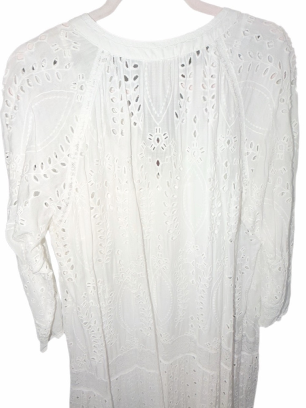 Johnny Was "Jade" White Sleeve Rayon Maxi Dress w white fitted slip-flawless xl - Picture 6 of 15